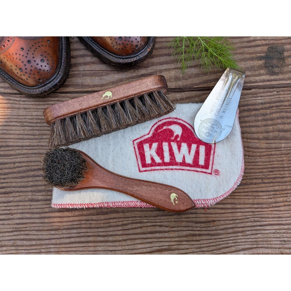 Vintage Shoe Shine Accessory Lot, Shoe Polish Tool Set, Perfect Fathers Day Gift